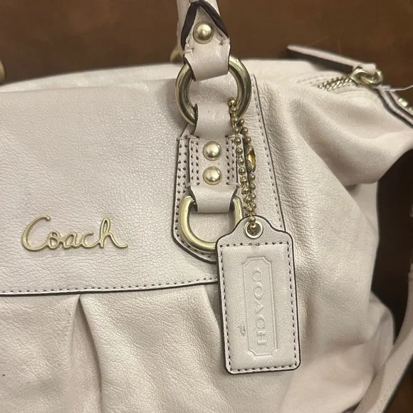 Coach Beige Leather Satchel - Picture 2 of 5